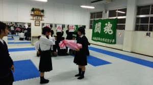 空手部壮行会 あきら!!がんばれ!!